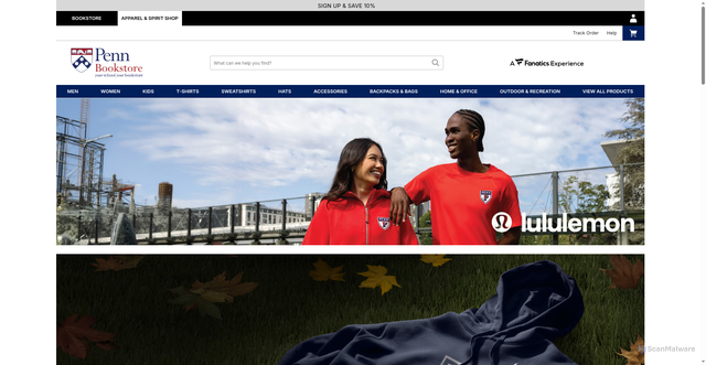 Security scan screenshot of https://upenn.spirit.bncollege.com/