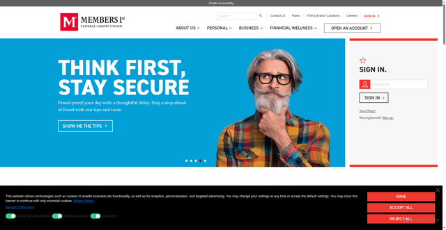Security scan screenshot of https://www.members1st.org