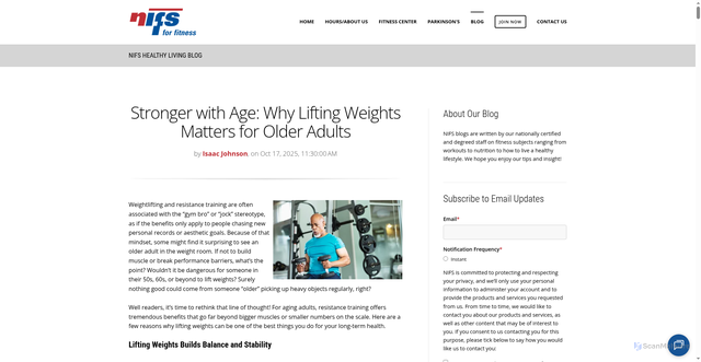 Security scan screenshot of https://www.nifs.org/blog/topic/strength-training
