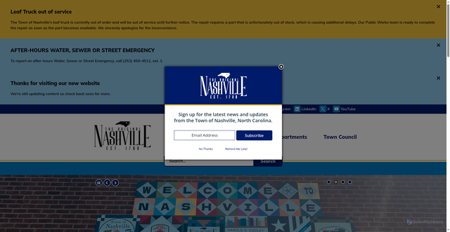 Security scan screenshot of https://www.townofnashville.com/Home