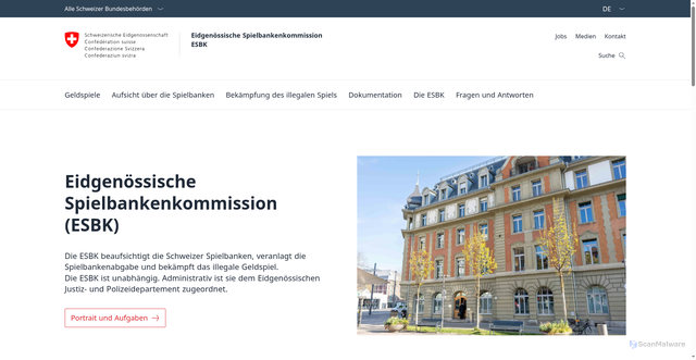 Security scan screenshot of https://www.esbk.admin.ch/de