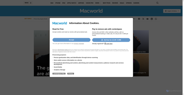 Security scan screenshot of https://macworld.co.uk