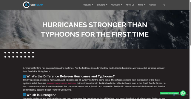 Security scan screenshot of https://cariguard.com/blog/hurricanes-stronger-typhoons-first-time/
