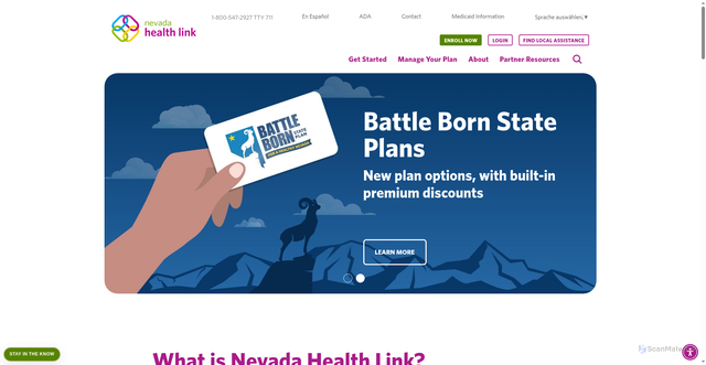 Security scan screenshot of https://nevadahealthlink.com