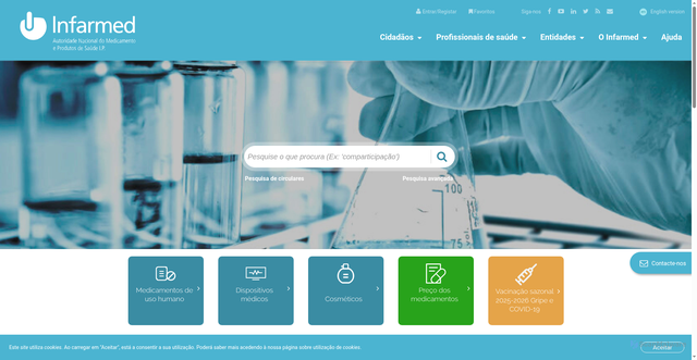 Security scan screenshot of https://www.infarmed.pt