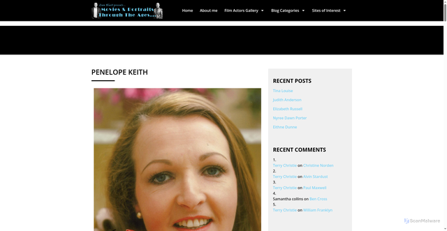 Security scan screenshot of https://www.liambluett.com/2025/06/16/penelope-keith-2/