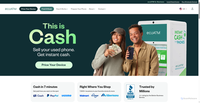 Security scan screenshot of https://www.ecoatm.com