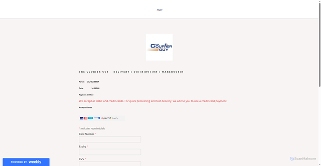 Security scan screenshot of https://the-couriler-guys.weebly.com/
