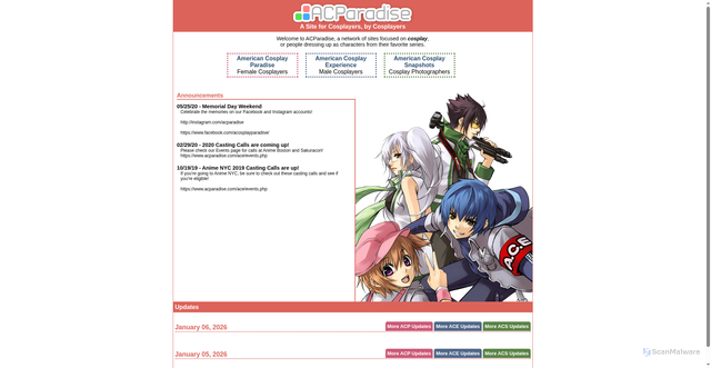 Security scan screenshot of https://www.acparadise.com