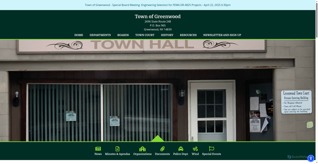Security scan screenshot of https://greenwoodny.gov/