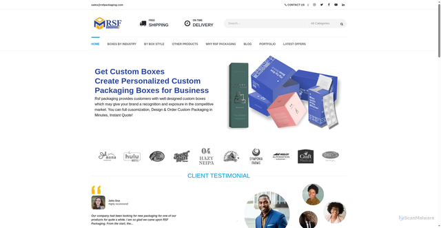Security scan screenshot of https://rsfpackaging.com