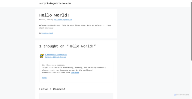 Security scan screenshot of https://surprisingmorocco.com/?p=1