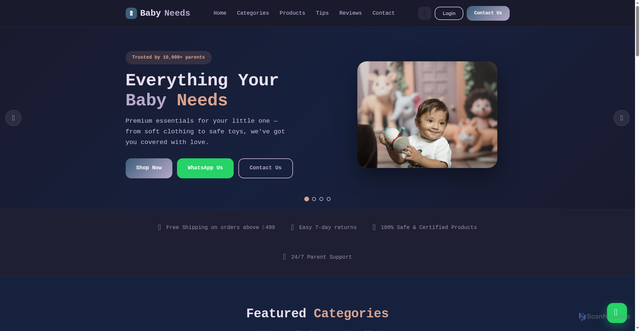 Security scan screenshot of babyneeds.pages.dev