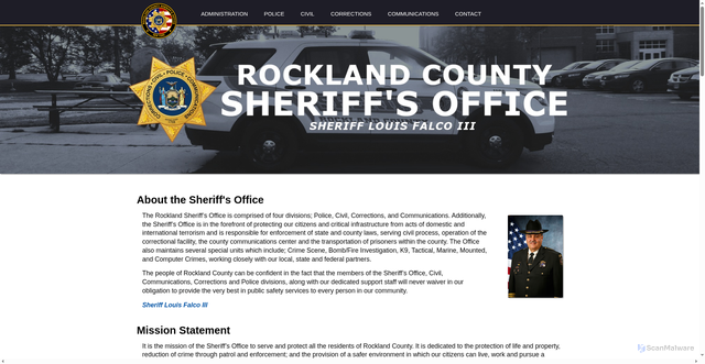 Security scan screenshot of https://rocklandsheriffny.gov/