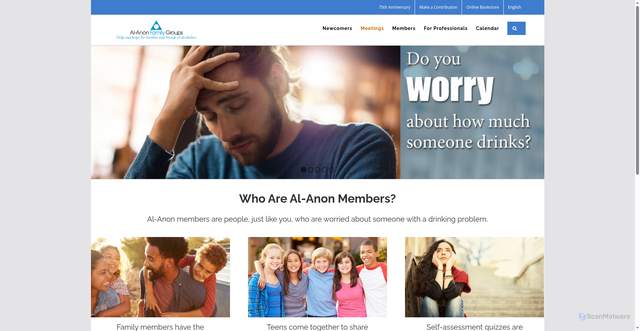 Security scan screenshot of https://al-anon.org/