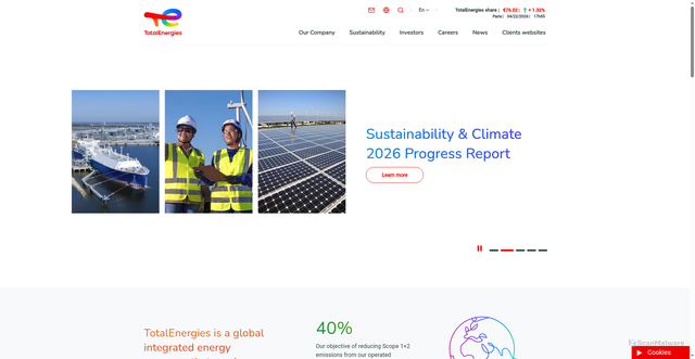 Security scan screenshot of https://totalenergies.com/