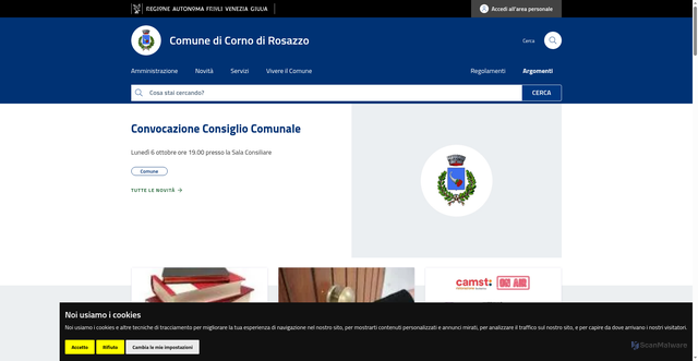 Security scan screenshot of https://www.comune.corno-di-rosazzo.ud.it/
