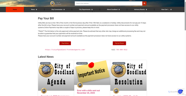 Security scan screenshot of https://goodlandks.gov/