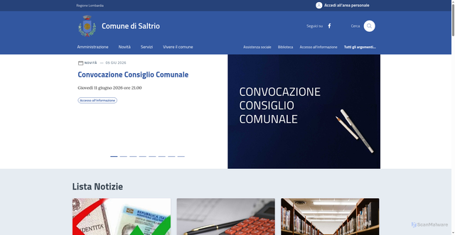 Security scan screenshot of https://www.comune.saltrio.va.it