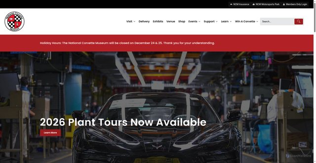 Security scan screenshot of https://corvettemuseum.org