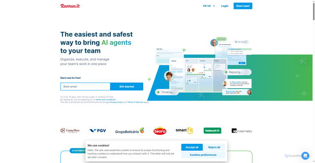 Security scan screenshot of https://runrun.it