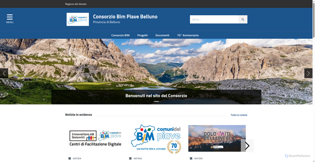 Security scan screenshot of https://www.consorziobimpiave.bl.it
