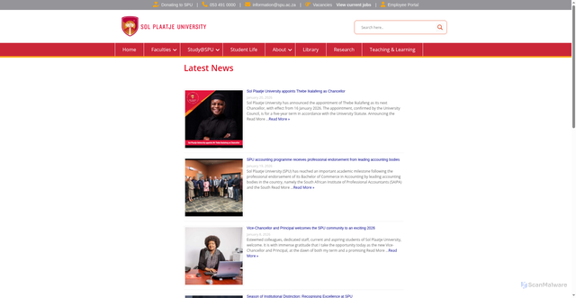 Security scan screenshot of https://solplaatjeuni.com/index.php/latest-news/