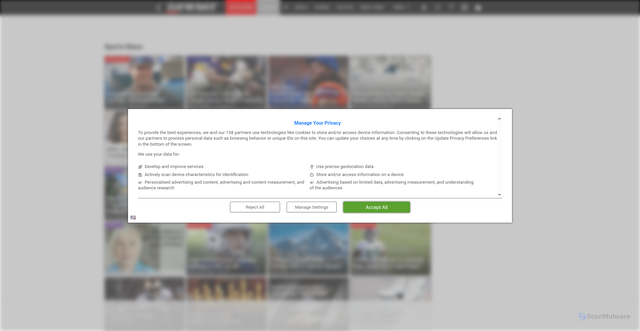 Security scan screenshot of https://www.newser.com/section/8/sports-news-headlines.html