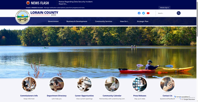 Security scan screenshot of https://loraincountyohio.gov/