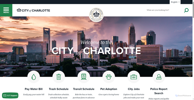 Security scan screenshot of https://www.charlottenc.gov/