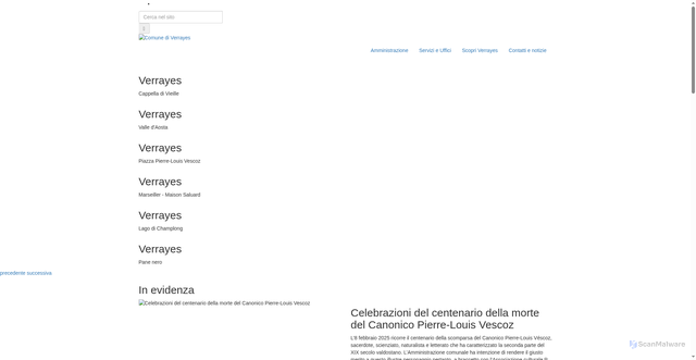 Security scan screenshot of https://www.comune.verrayes.ao.it/