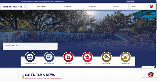 Security scan screenshot of https://www.jerseyvillage.gov