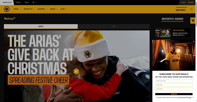 Security scan screenshot of https://tv.wolves.co.uk/