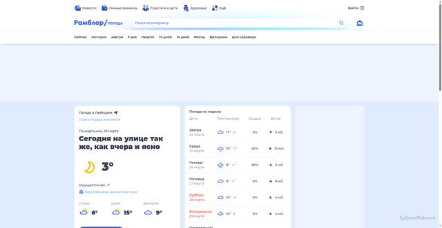 Security scan screenshot of https://weather.rambler.ru