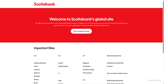 Security scan screenshot of http://securedscotiaonline.com/