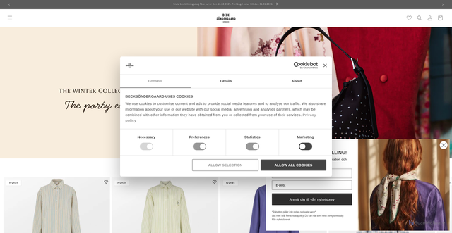 Security scan screenshot of https://becksondergaard.se/