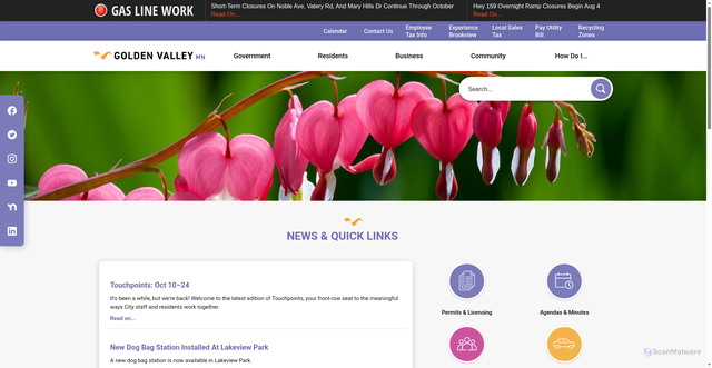 Security scan screenshot of https://goldenvalleymn.gov/