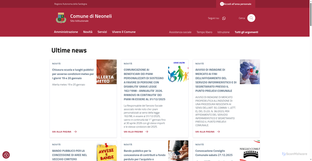 Security scan screenshot of https://comune.neoneli.or.it/
