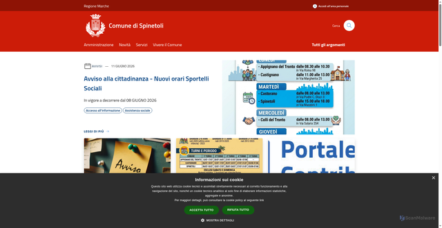Security scan screenshot of https://www.comune.spinetoli.ap.it