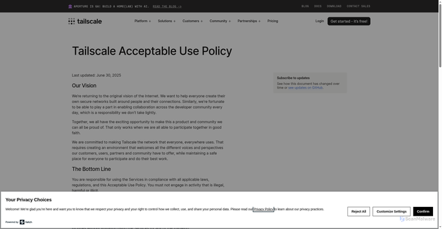 Security scan screenshot of https://derp8e.tailscale.com
