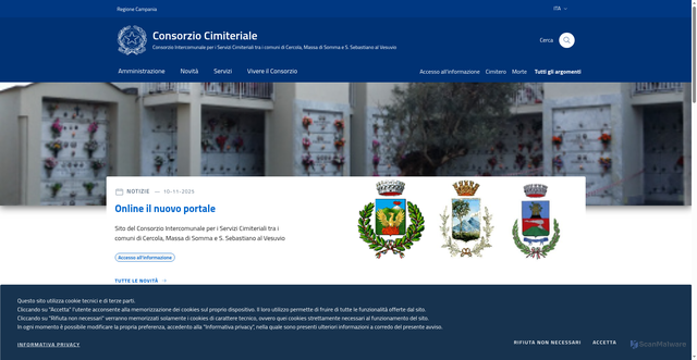 Security scan screenshot of https://www.consorziocimiteriale.it/
