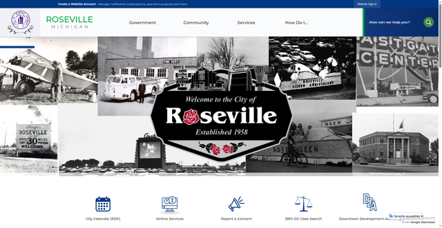 Security scan screenshot of https://roseville-mi.gov/