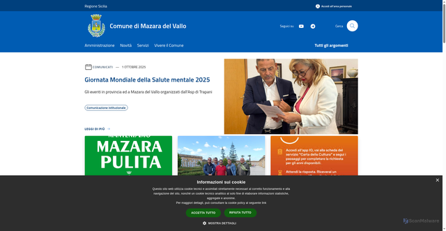 Security scan screenshot of https://www.comune.mazaradelvallo.tp.it/it