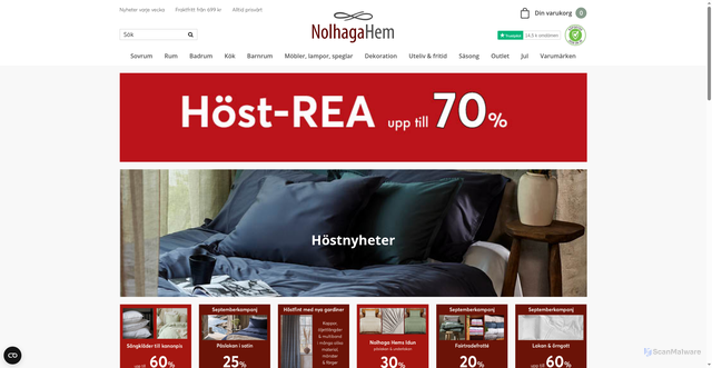 Security scan screenshot of https://nolhagahem.se