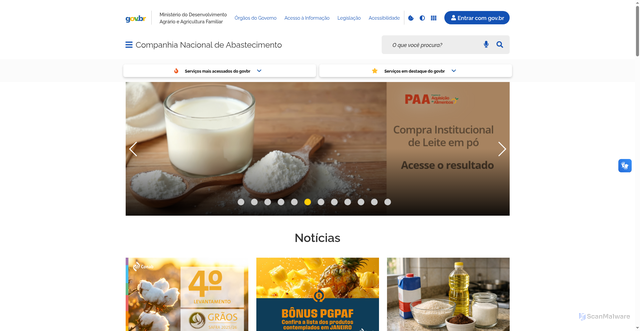 Security scan screenshot of https://www.gov.br/conab/pt-br