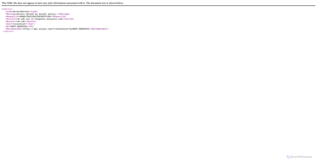 Security scan screenshot of ep2x3kiawg-sdk.rum.aliyuncs.com