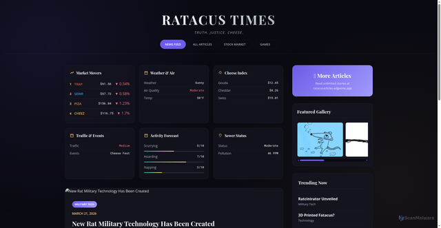 Security scan screenshot of https://ratacusnews-3at2exqnhf.edgeone.app/