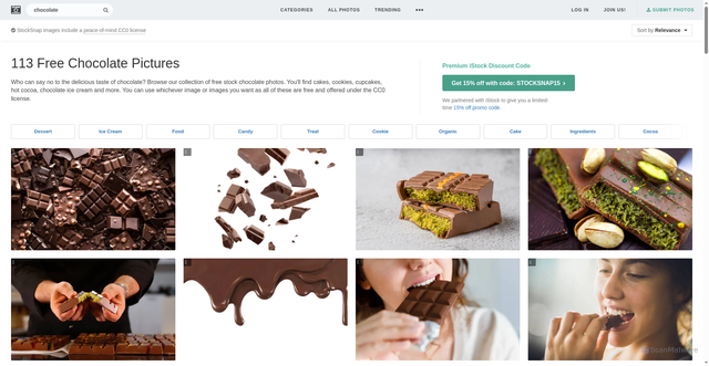 Security scan screenshot of https://page-time-i62.pages.dev/search/chocolate