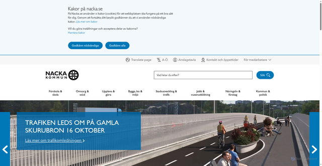 Security scan screenshot of https://www.nacka.se/