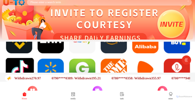 Security scan screenshot of http://u-to.work/